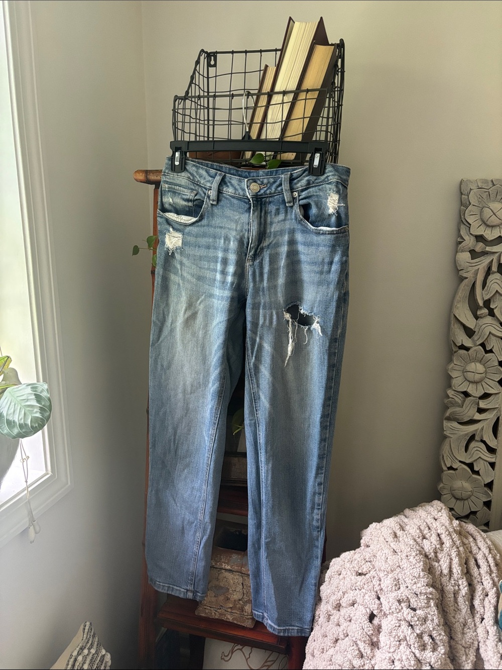 Garage Women’s Distressed Light Blue Jeans